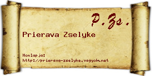 Prierava Zselyke névjegykártya